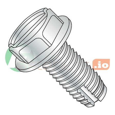Newport Fasteners Thread Cutting Screw, 5/16"-18 x 1-1/2 in, Zinc Plated Steel Hex Head Slotted Drive, 500 PK 157882